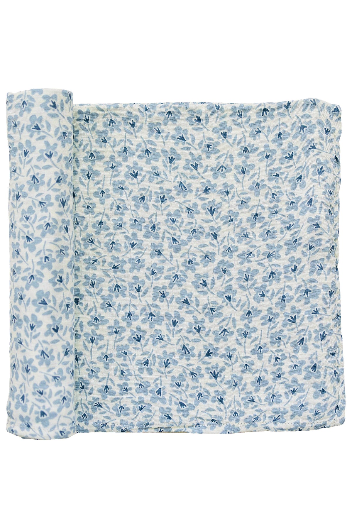 Blue Blossom Muslin Swaddle Blanket | 100% Cotton | Modern