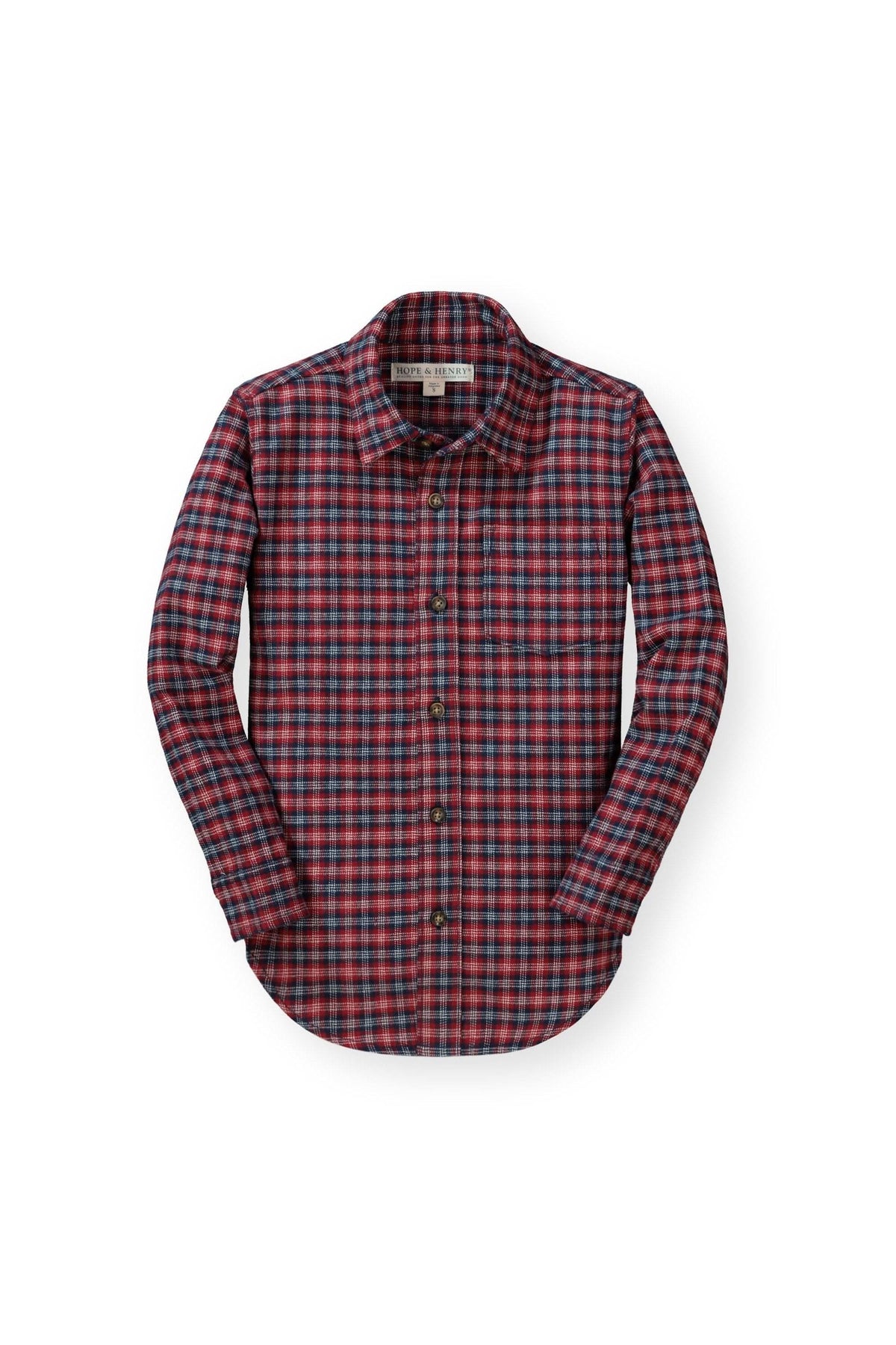 Brushed Flannel Button Down Shirt - Baby Navy Heritage Check