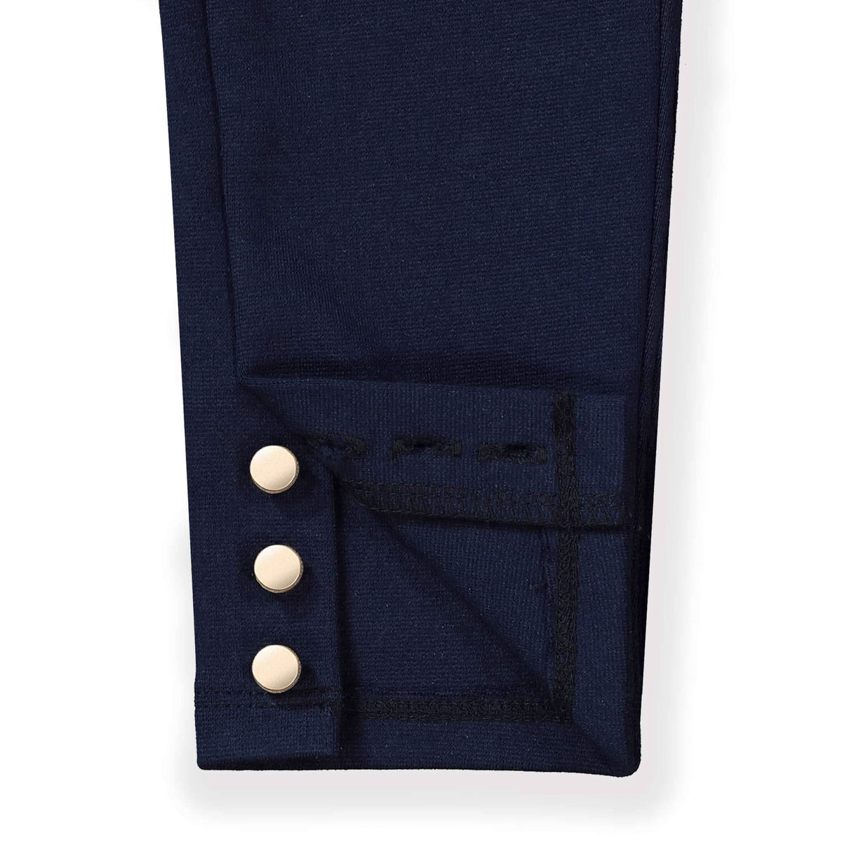 Organic Cotton Button Cuff Ponte Baby Pant, Navy