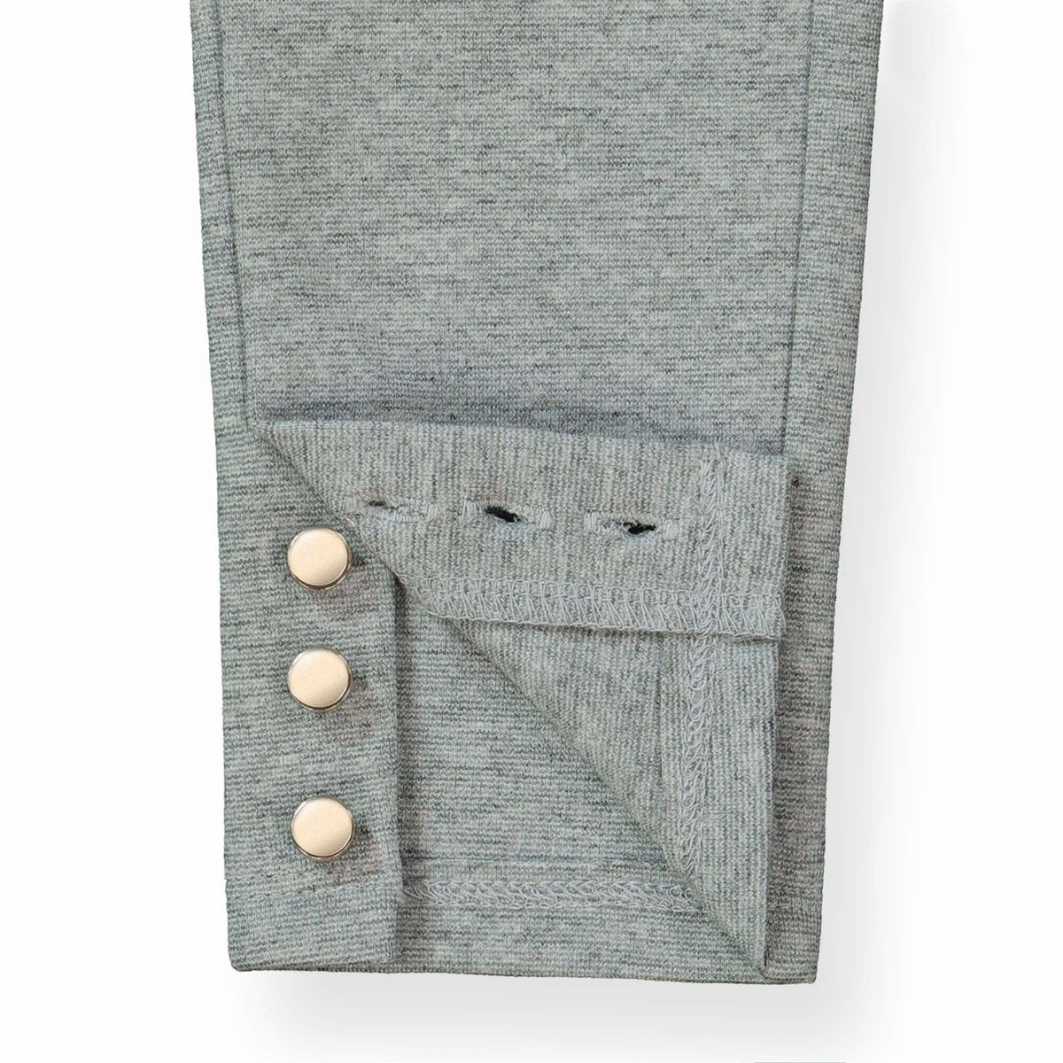 Organic Cotton Button Cuff Ponte Baby Pant, Gray