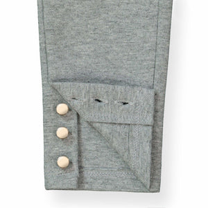 Organic Cotton Button Cuff Ponte Baby Pant, Gray