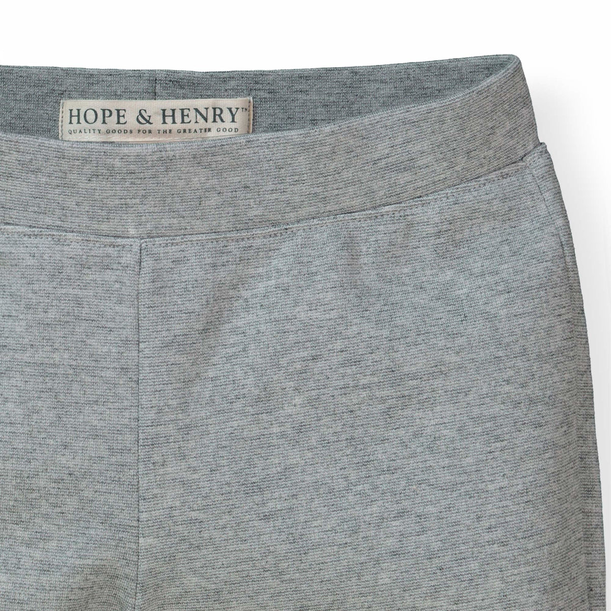 Organic Cotton Button Cuff Ponte Baby Pant, Gray