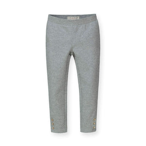 Organic Cotton Button Cuff Ponte Baby Pant, Gray