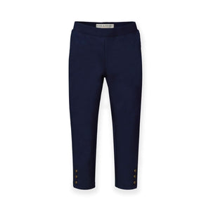 Organic Cotton Button Cuff Ponte Baby Pant, Navy