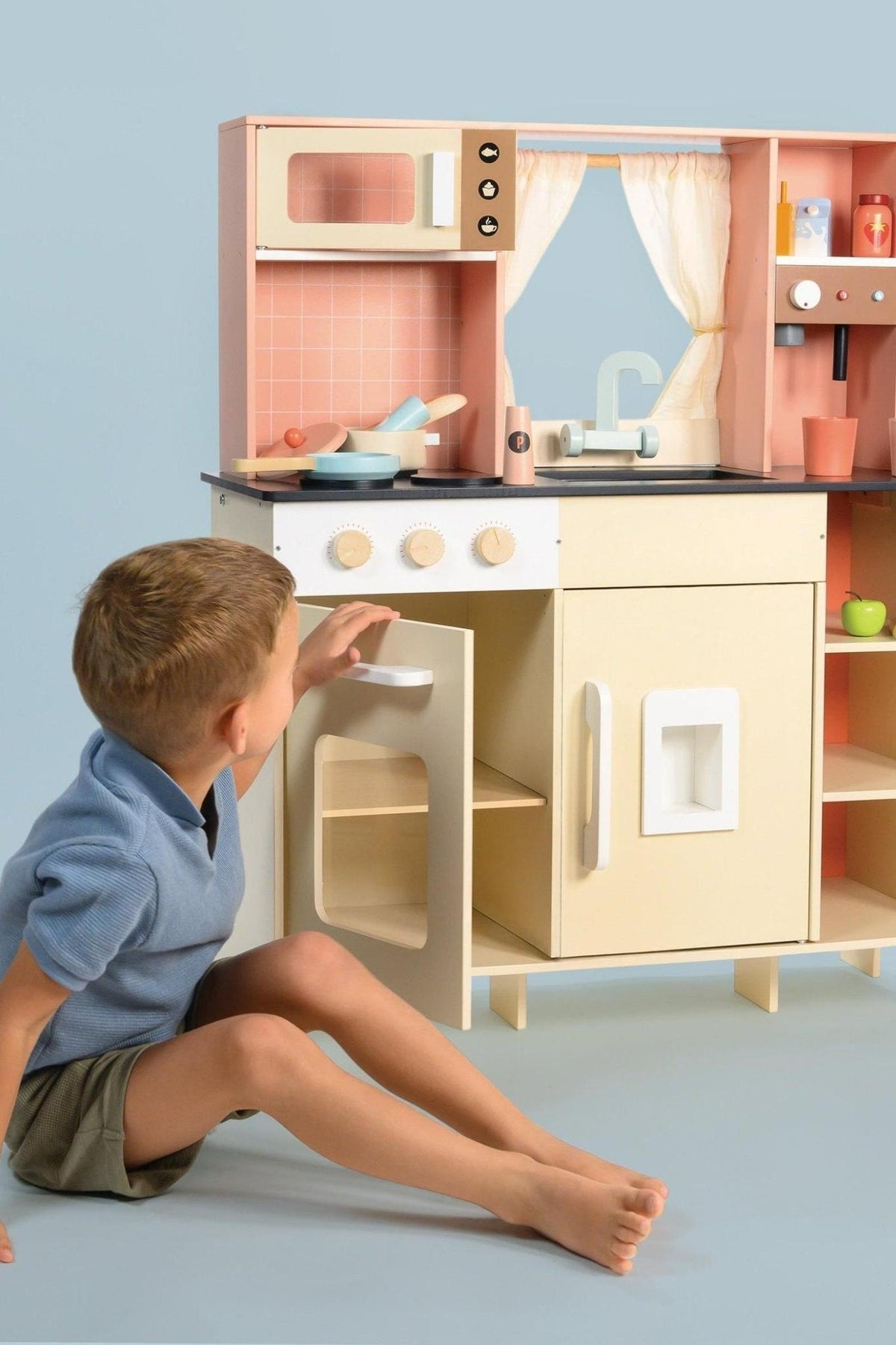 Cream Play Kitchen | Mentari Wooden Toys