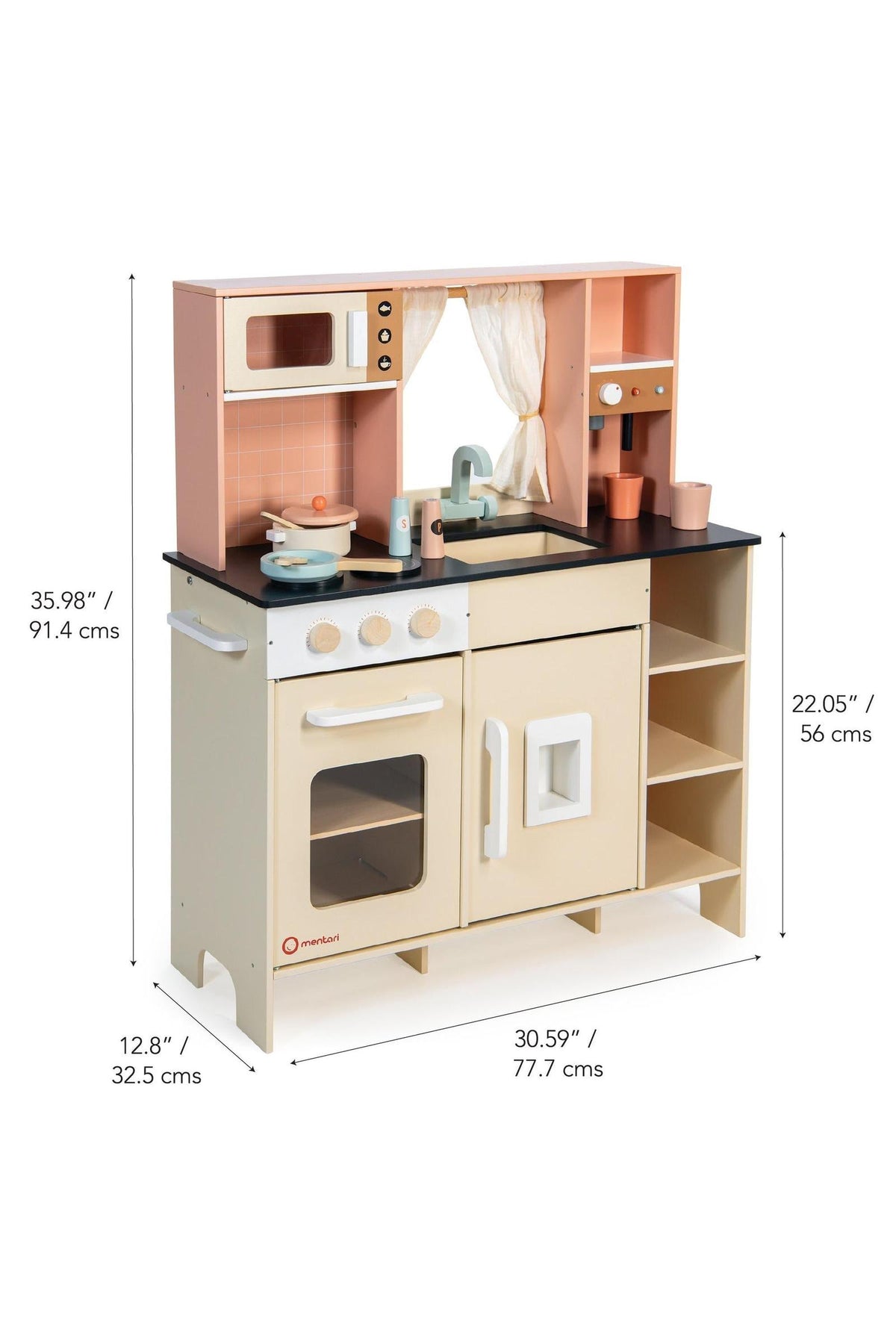 Cream Play Kitchen | Mentari Wooden Toys