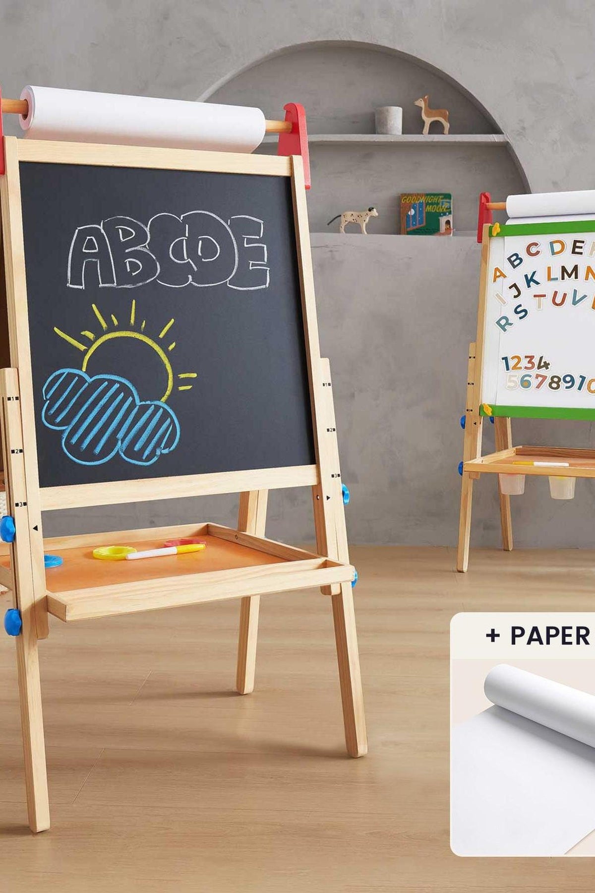 Tiny Land® 3-in-1 Art Easel & Paper Roll Set