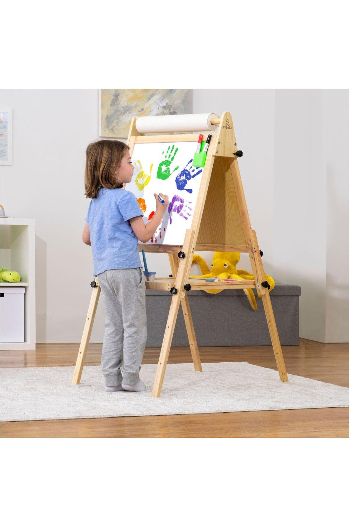 Foldable Kids Easel – 3 Adjustable Heights, Art Station for Drawing & Painting