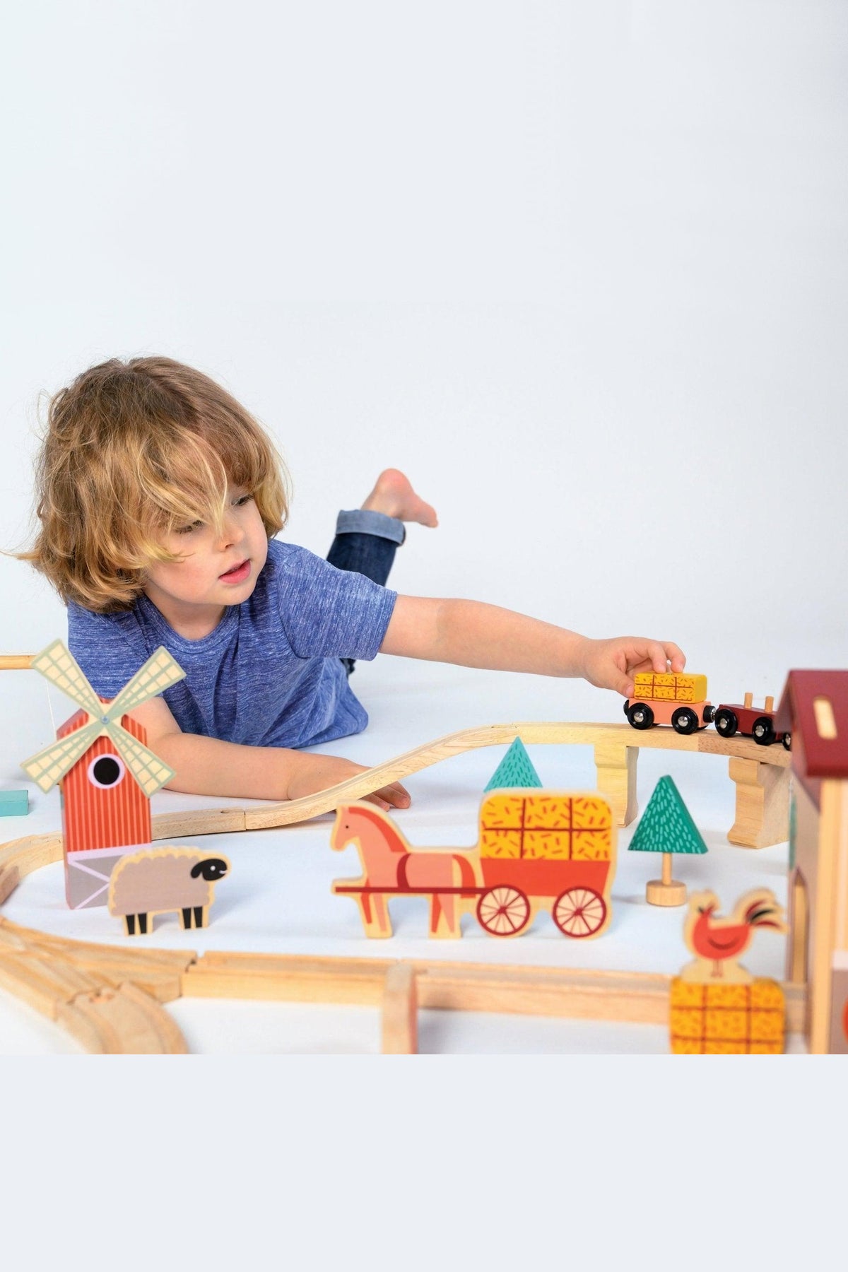 Farmyard Train Set | Mentari Wooden Toys