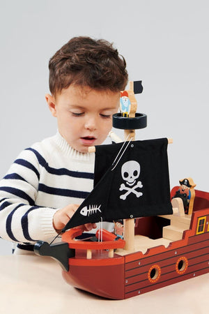 Fishbones Pirate Ship | Mentari Wooden Toys