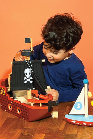 Fishbones Pirate Ship | Mentari Wooden Toys