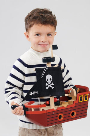 Fishbones Pirate Ship | Mentari Wooden Toys