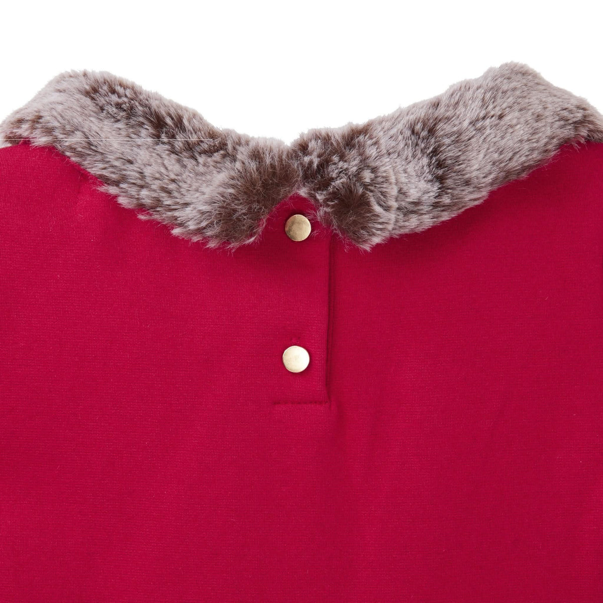 Organic Cotton Fit and Flare Ponte Baby Dress with Faux Fur, Red