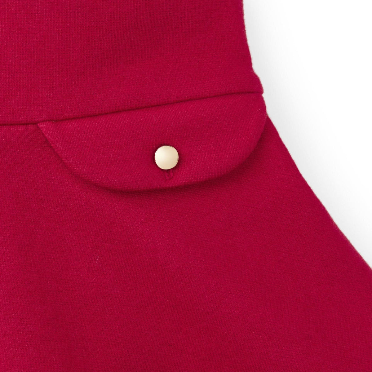 Organic Cotton Fit and Flare Ponte Baby Dress with Faux Fur, Red