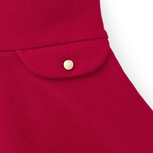 Organic Cotton Fit and Flare Ponte Baby Dress with Faux Fur, Red