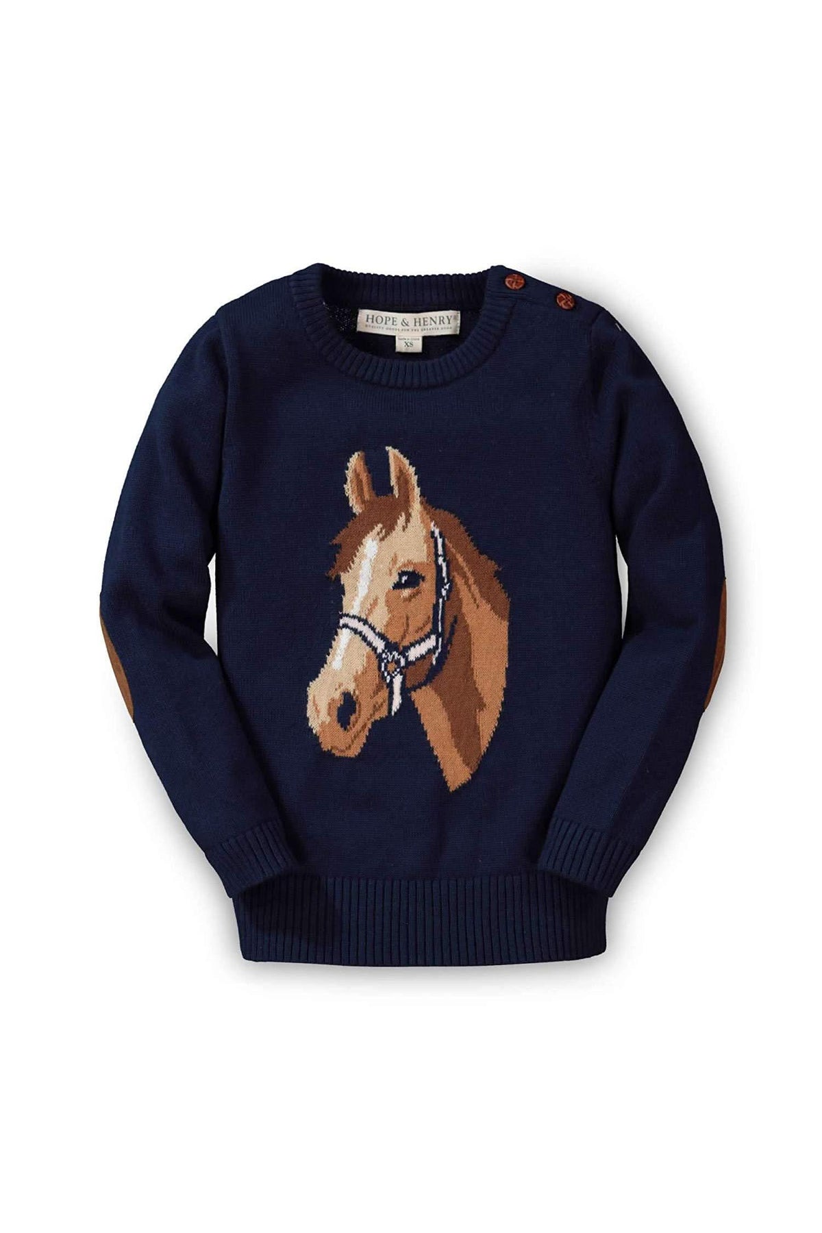 Hope & Henry Horse Intarsia Pullover Sweater - Baby
