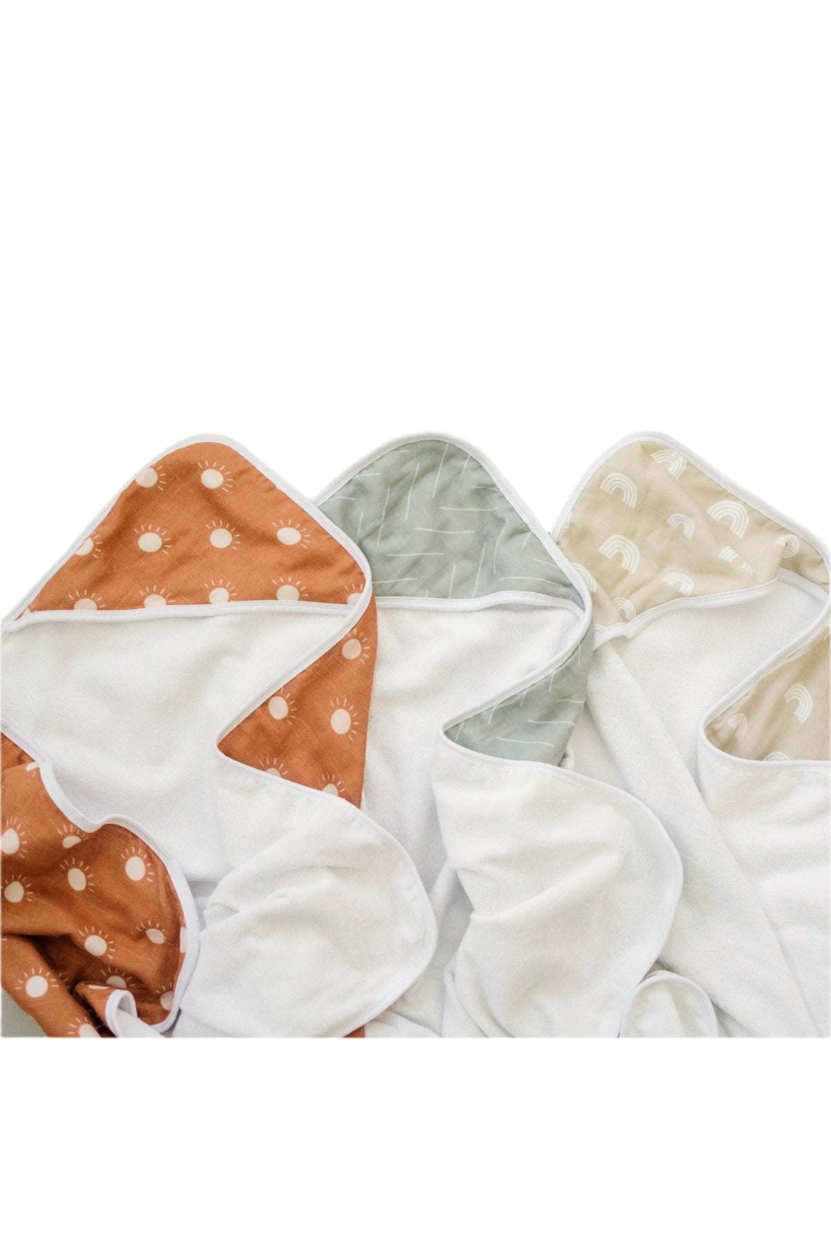 Mebie Baby  Desert Sage Muslin Hooded Towel | 100% Cotton | Baby Essentials