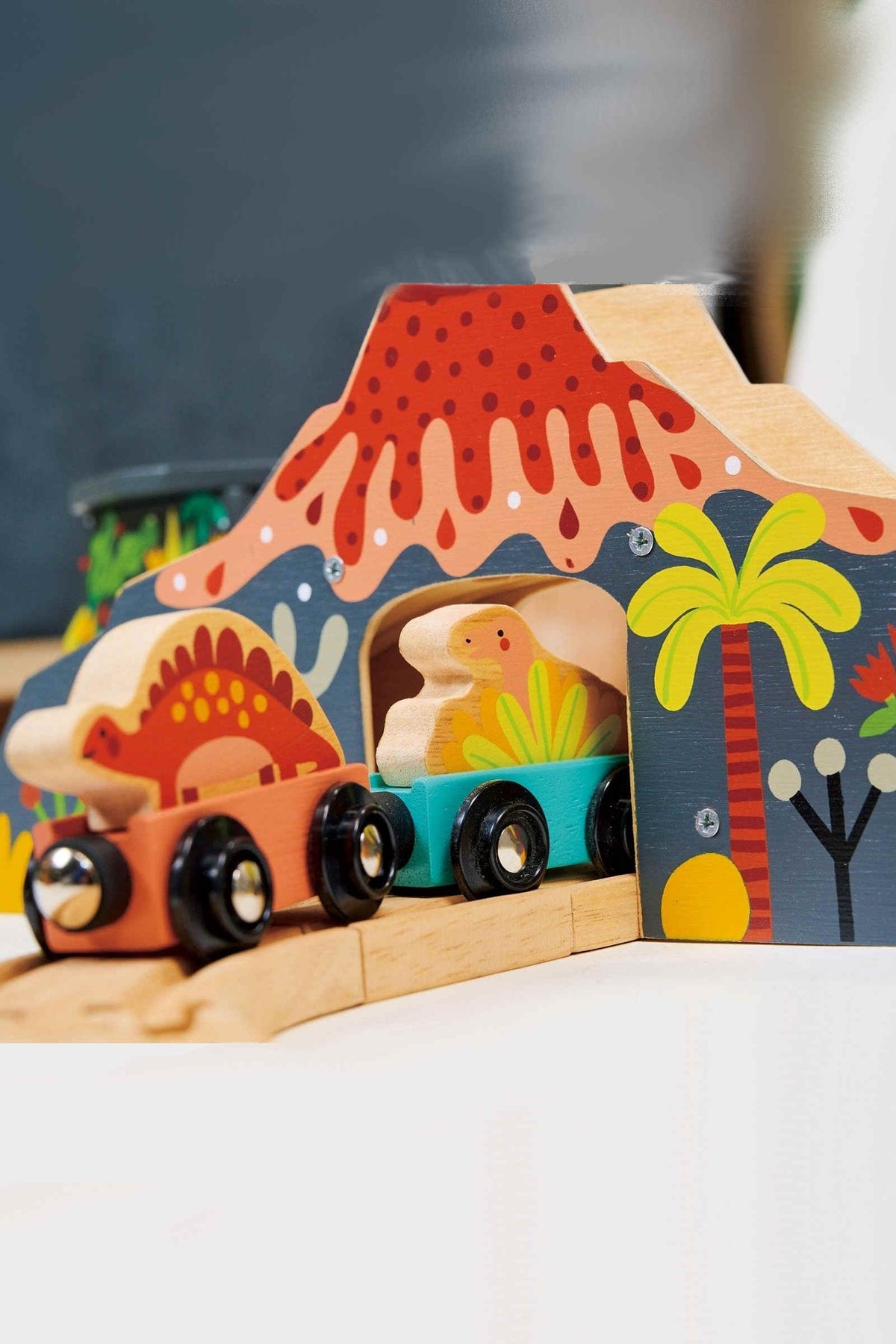 Lost World Dinosaur Railway Set | Mentari Wooden Toys