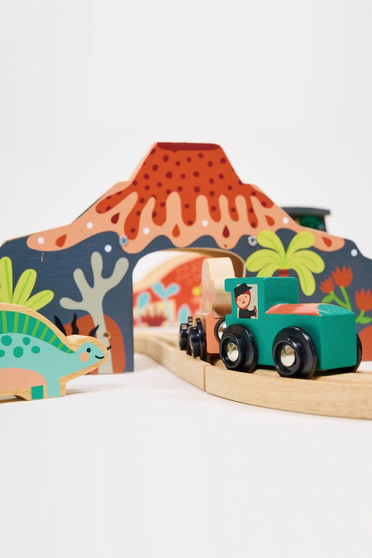 Lost World Dinosaur Railway Set | Mentari Wooden Toys