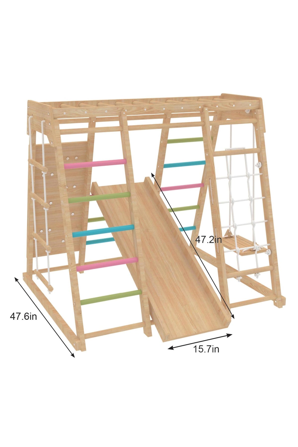 Magnolia - Wooden 7-in-1 Climber, Slide, Gym, Playset | Indoor |  New Zealand FSC-certified pinewood