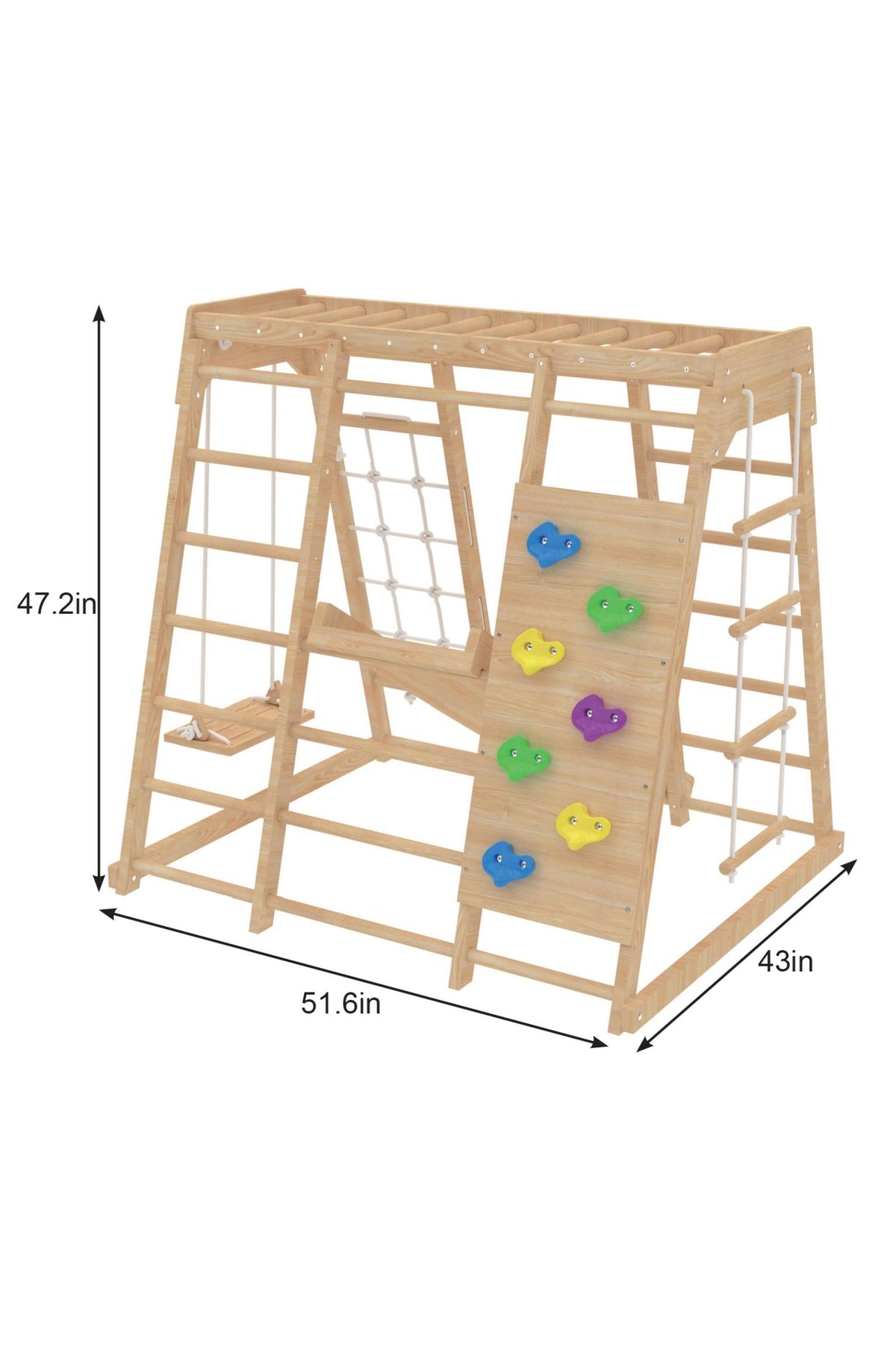 Magnolia - Wooden 7-in-1 Climber, Slide, Gym, Playset | Indoor |  New Zealand FSC-certified pinewood