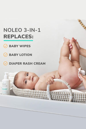 NOLEO 3-IN-1 - Diaper Rash Cream - EWG Verified -  24oz