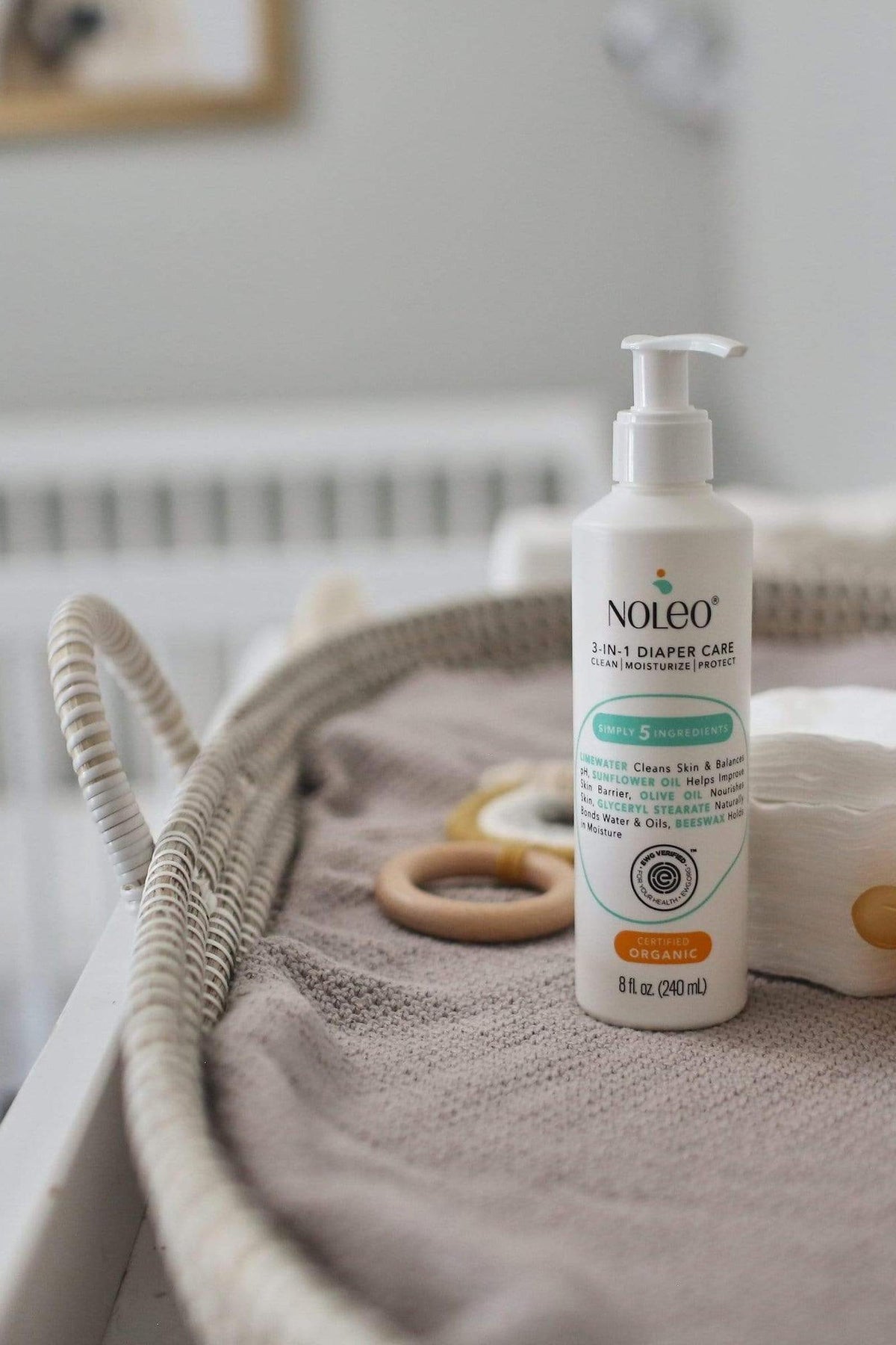 NOLEO DUO: 3-in-1 Diaper Rash Cream & Large Cotton Pads | Bundle