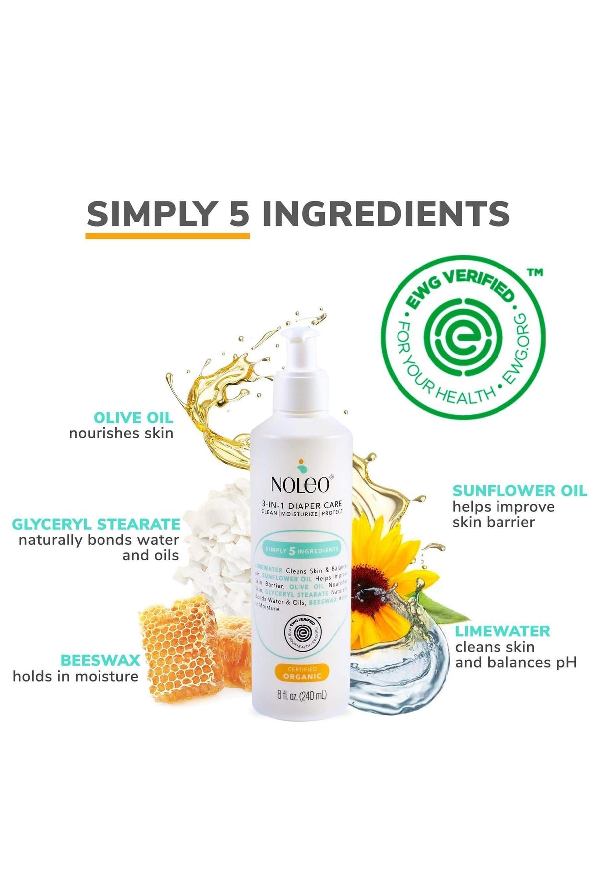 NOLEO DUO: 3-in-1 Diaper Rash Cream & Large Cotton Pads | Bundle