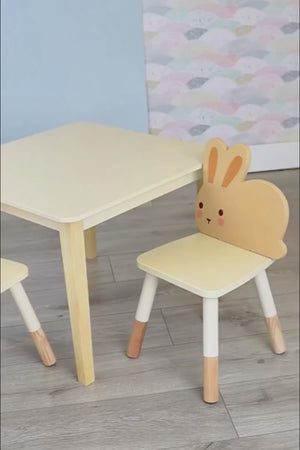 Mentari Bunny Table and Chair Set, Toddler Furniture, Sustainably Built