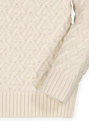 Hope & Henry Shawl Collar Organic Cotton Cable Sweater
