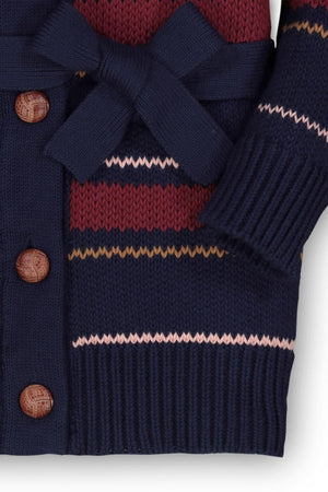 Shawl Collar Cardigan with Waist Tie - Baby