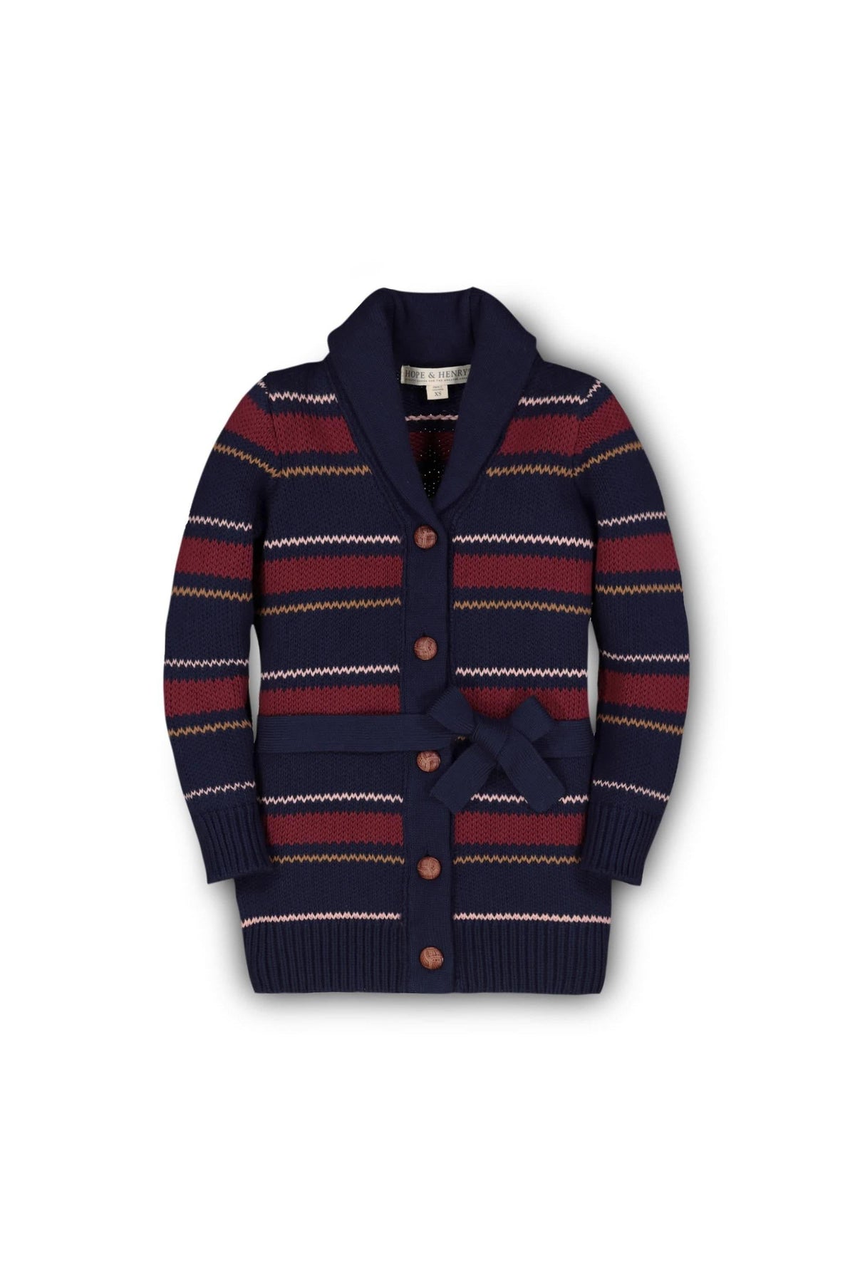 Shawl Collar Cardigan with Waist Tie - Baby