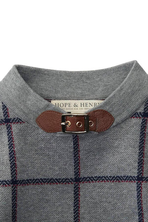 Hope & Henry Organic Cotton Sweater Cape, Gray Plaid, Toddler & Kids
