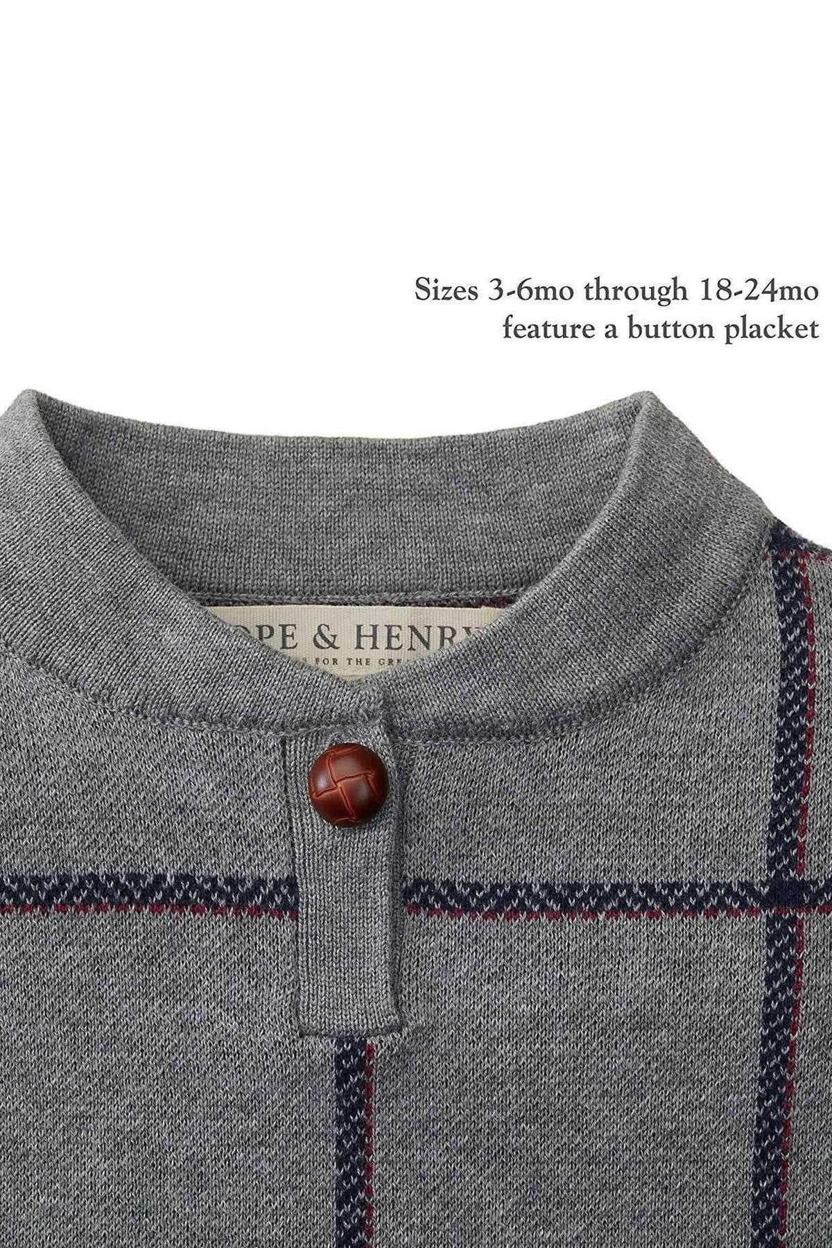 Hope & Henry Organic Cotton Sweater Cape, Gray Plaid, Toddler & Kids