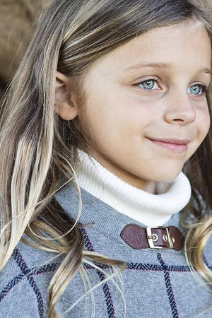 Hope & Henry Organic Cotton Sweater Cape, Gray Plaid, Toddler & Kids