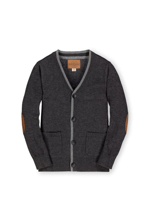 Hope & Henry Organic Cotton Tipped Cardigan with Elbow Patches - Baby